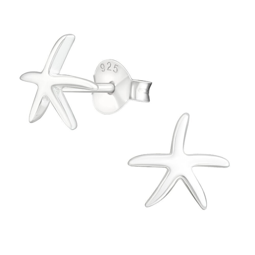 Starfish Studs Sterling Silver Beach Earrings Ocean Jewelry 8mm Studs